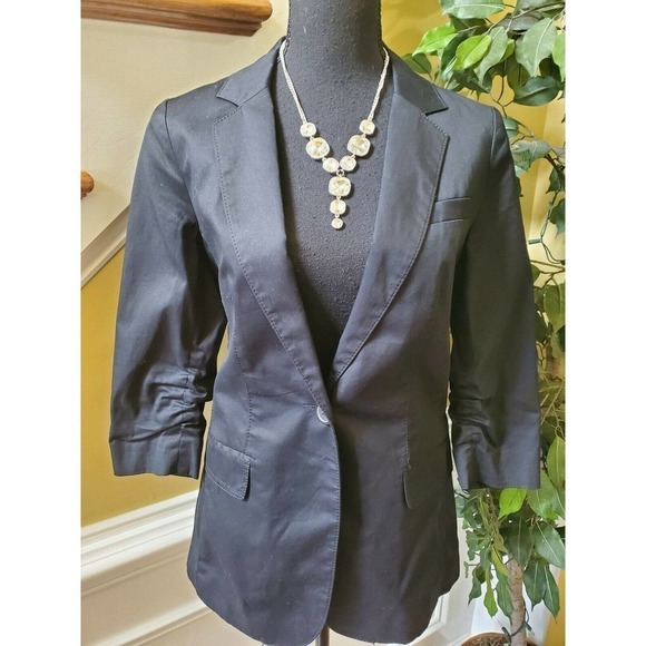 Express Black Cropped Blazer  Size 4 - Picture 2 of 12